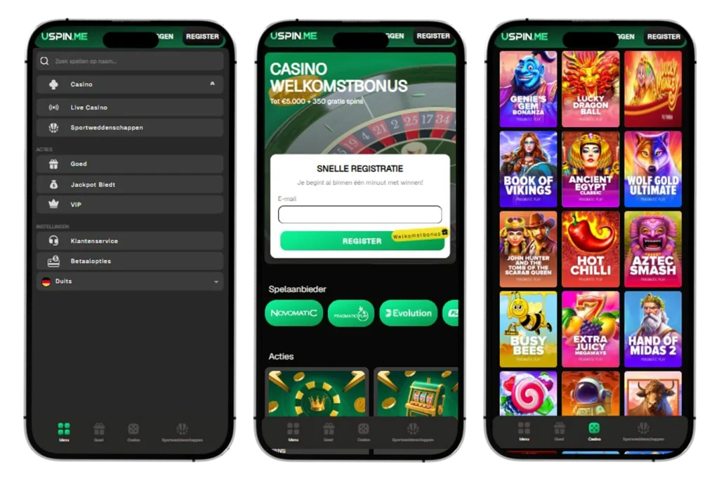 USpin Casino Mobiele versie en app
